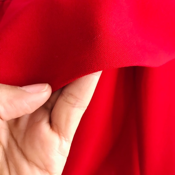 Zara Off the shoulder elegant red midi dress - Picture 7 of 8